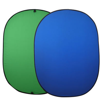 contexto da tela da dobradura de 5*6.5ft Chromakey, 2 em 1 contexto verde azul reversível da cadeira da tela